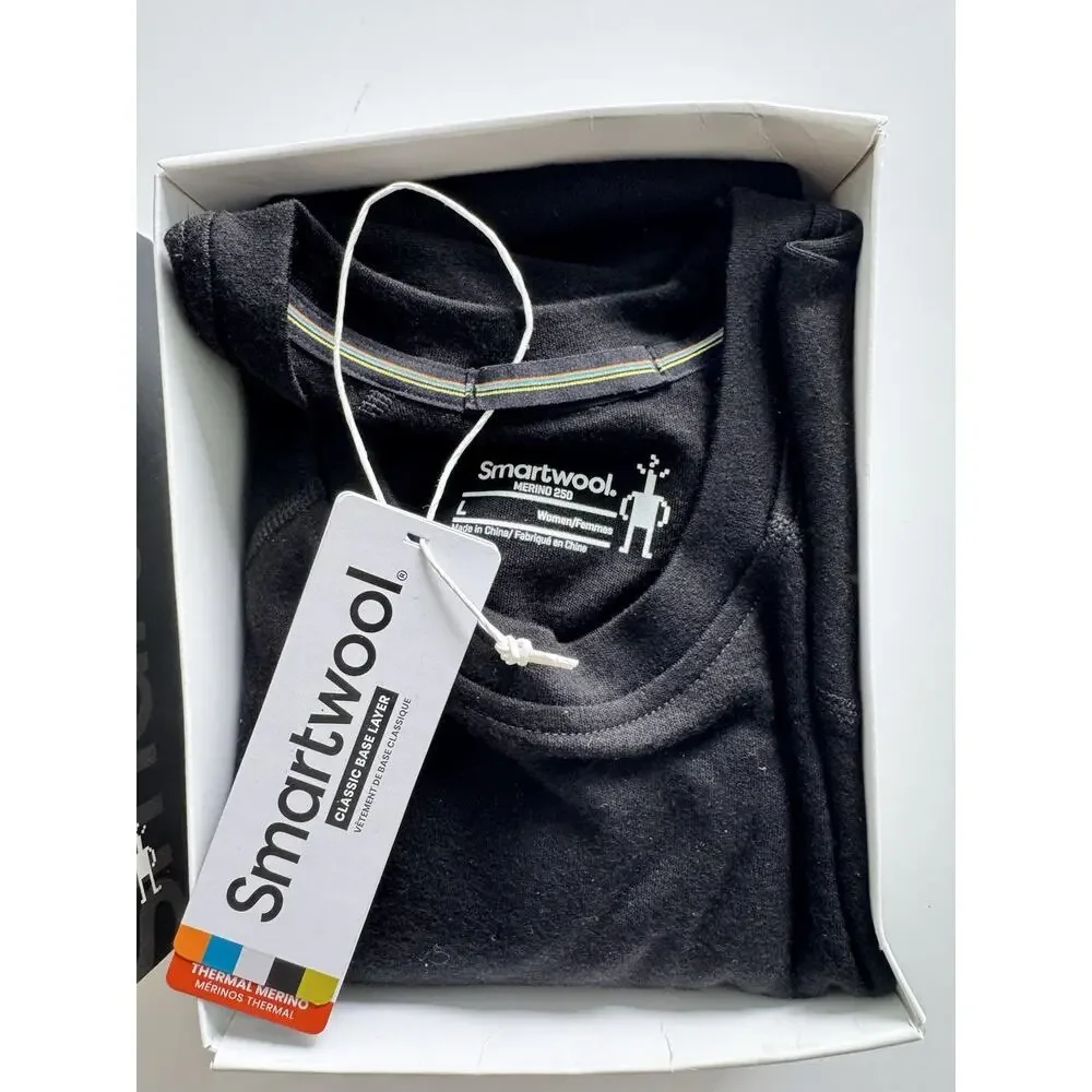 Smartwool Women‘s Merino 250 Base Layer Crew Large Black - Picture 2 of 5